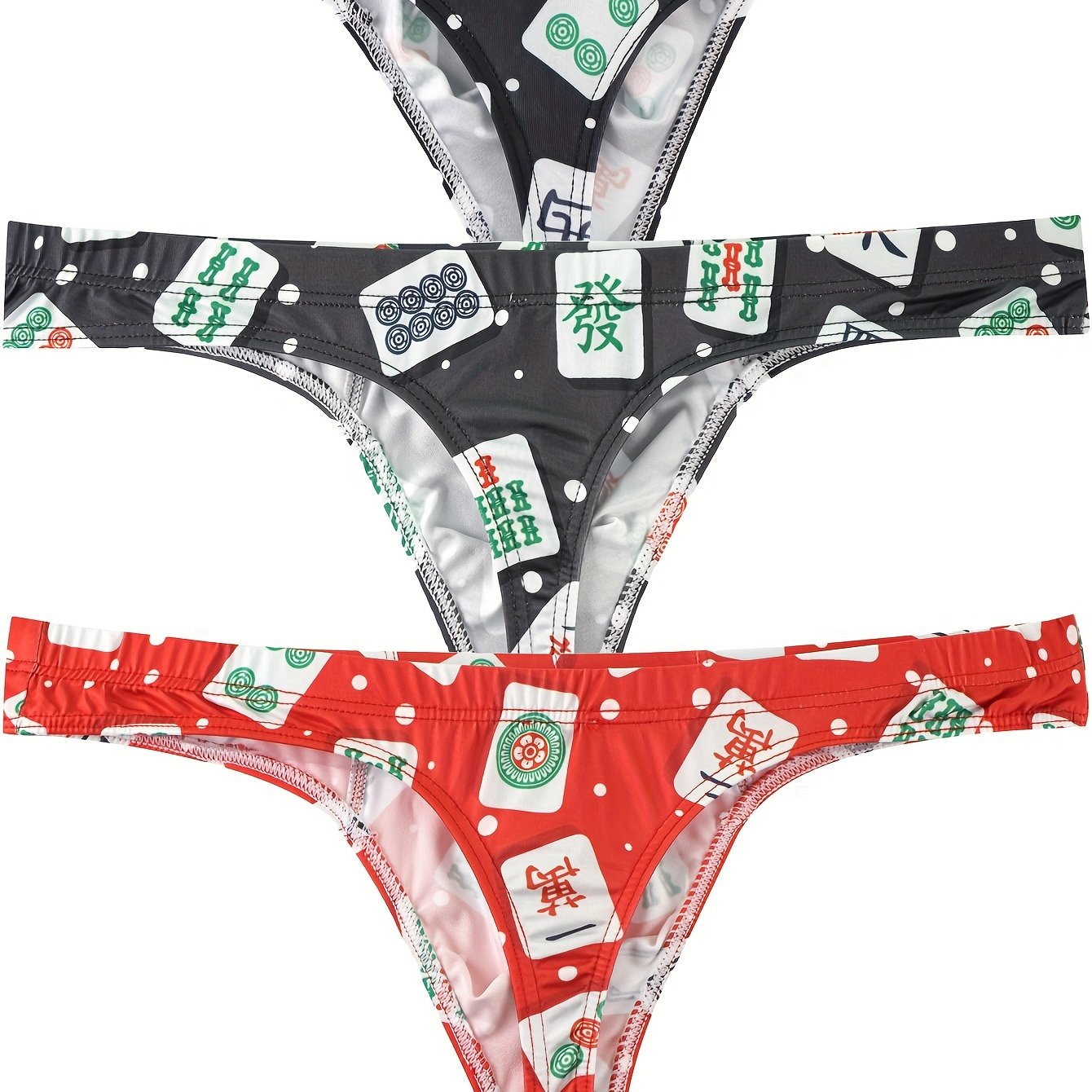 TEMU 3pcs Men's Printed Underwear, And Stylish, Low-waist, Thin, Breathable, Sweat-absorbent, Cool, Trendy, Stretchy, Athletic, Comfortable Shorts,
