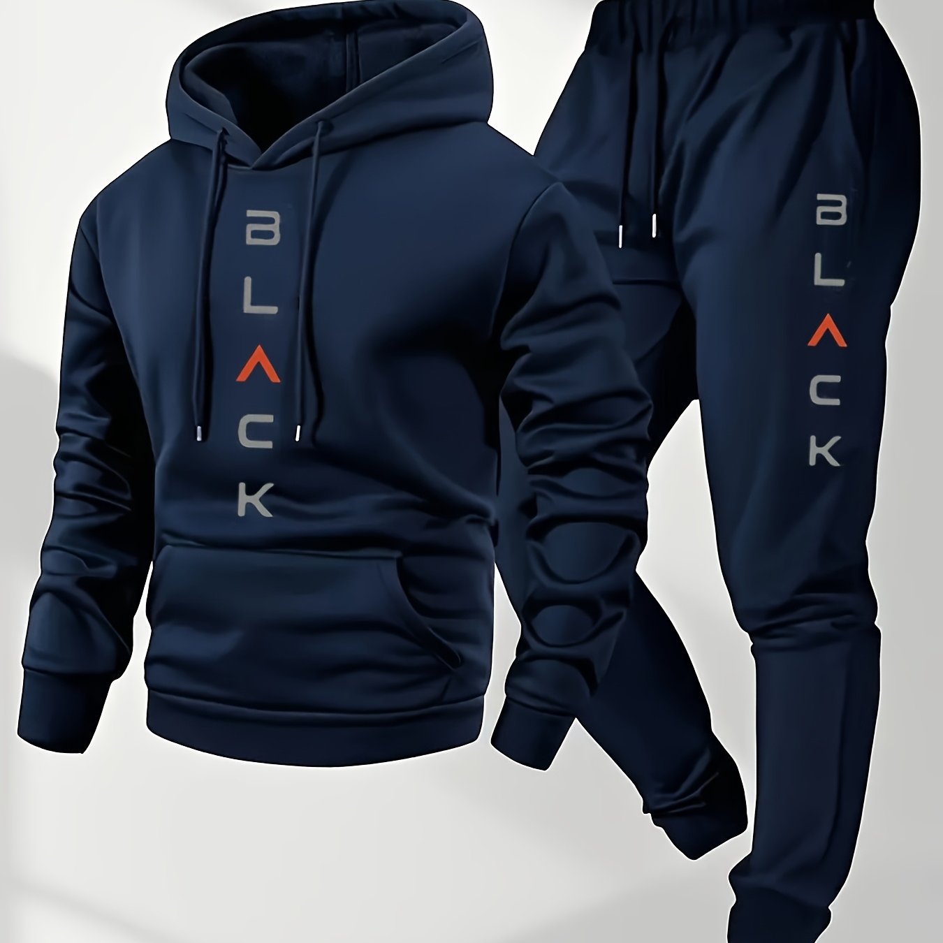 TEMU Men's Autumn Winter Set Including Hooded Sweatshirt, Stylish Jacket, Trendy Style Printed Top And Pants