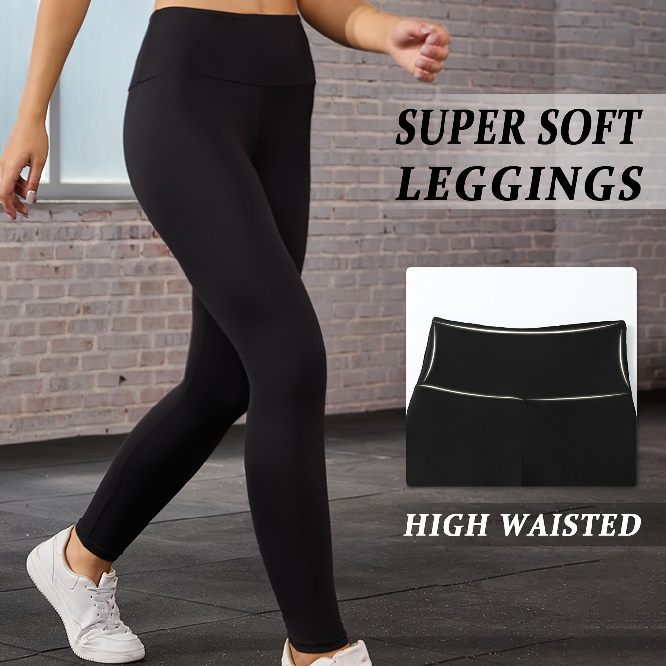 Image of Super Soft Leggings For Women, High Waist Tummy Control Non-see Through Workout Yoga Running Pants, Women's Activewear