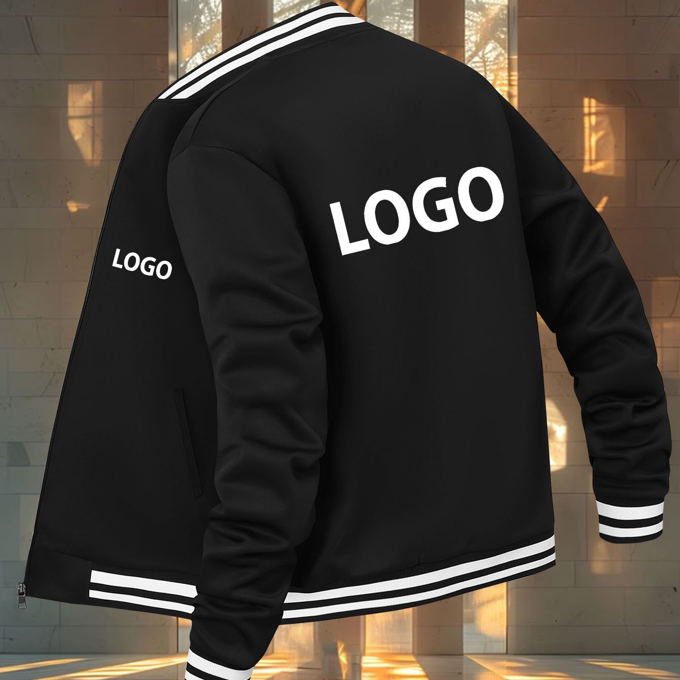 TEMU Custom Men's Coat, Custom Image Design, Add Your Own Pattern, Heat Transfer Printed On The Back