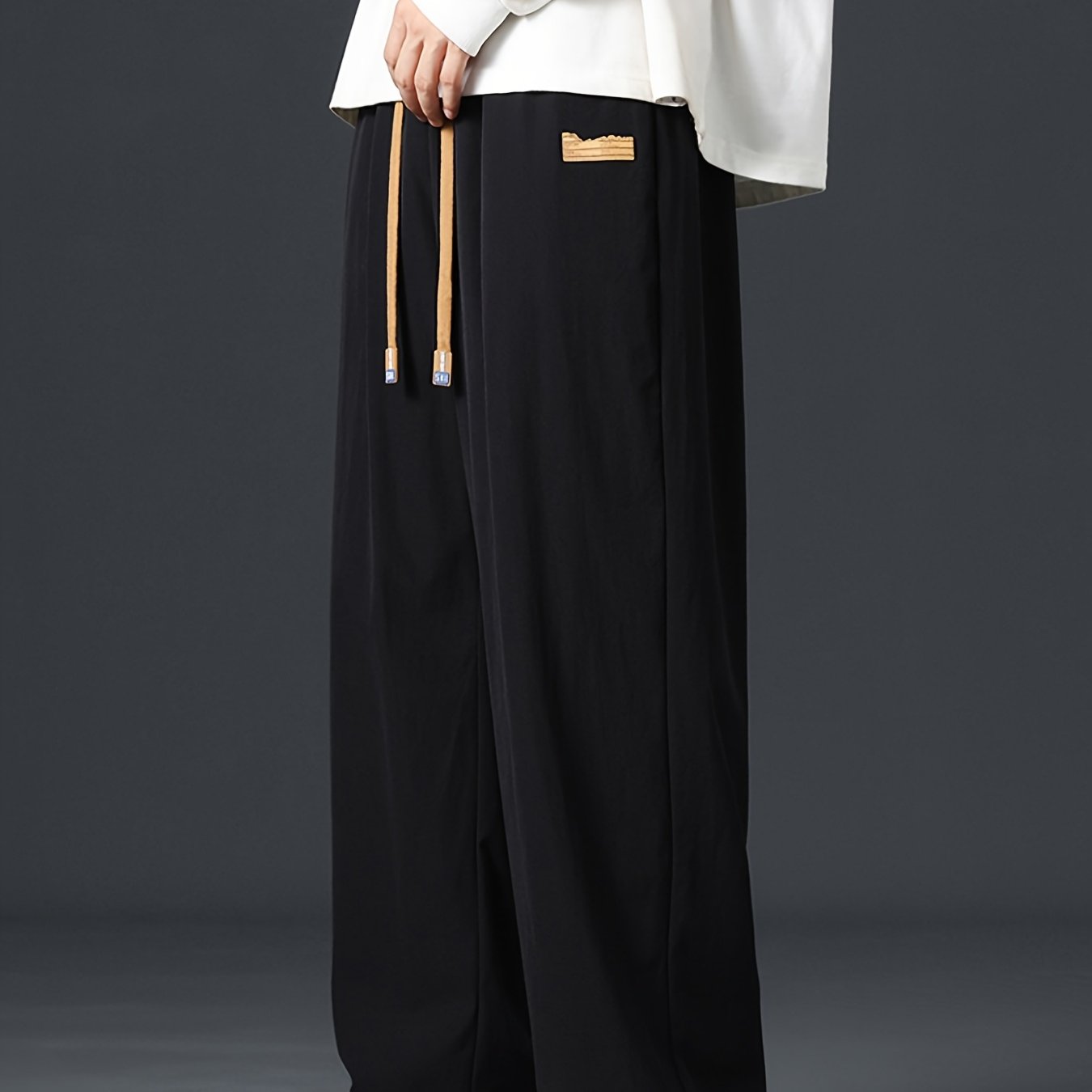 E-shop 2025 Modische Herren Freizeithosen für Frühling/Sommer, Lockere Joggerhose, Einfarbige Sportpants aus Polyester