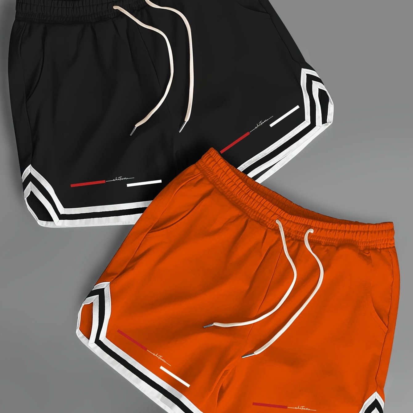 TEMU 2pcs Summer Shorts For Men, Men's Swim Trunks, Basketball Shorts With Pockets, Drawstring, Loose Fit Casual Sports Running Straight Leg Men's