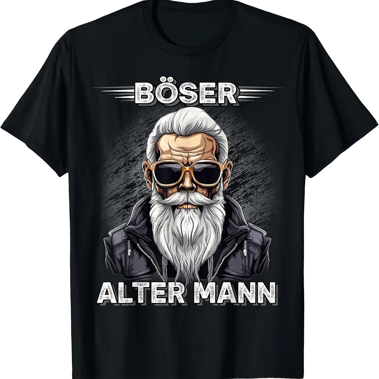 Image of Bad Old For Man Motorcycle Biker Sarcasm T-shirt | Black With White Graphic Print, Short Sleeve Crew Neck, Regular Fit, , , Stretch Fabric, Graphic Tee, Durable Print Quality