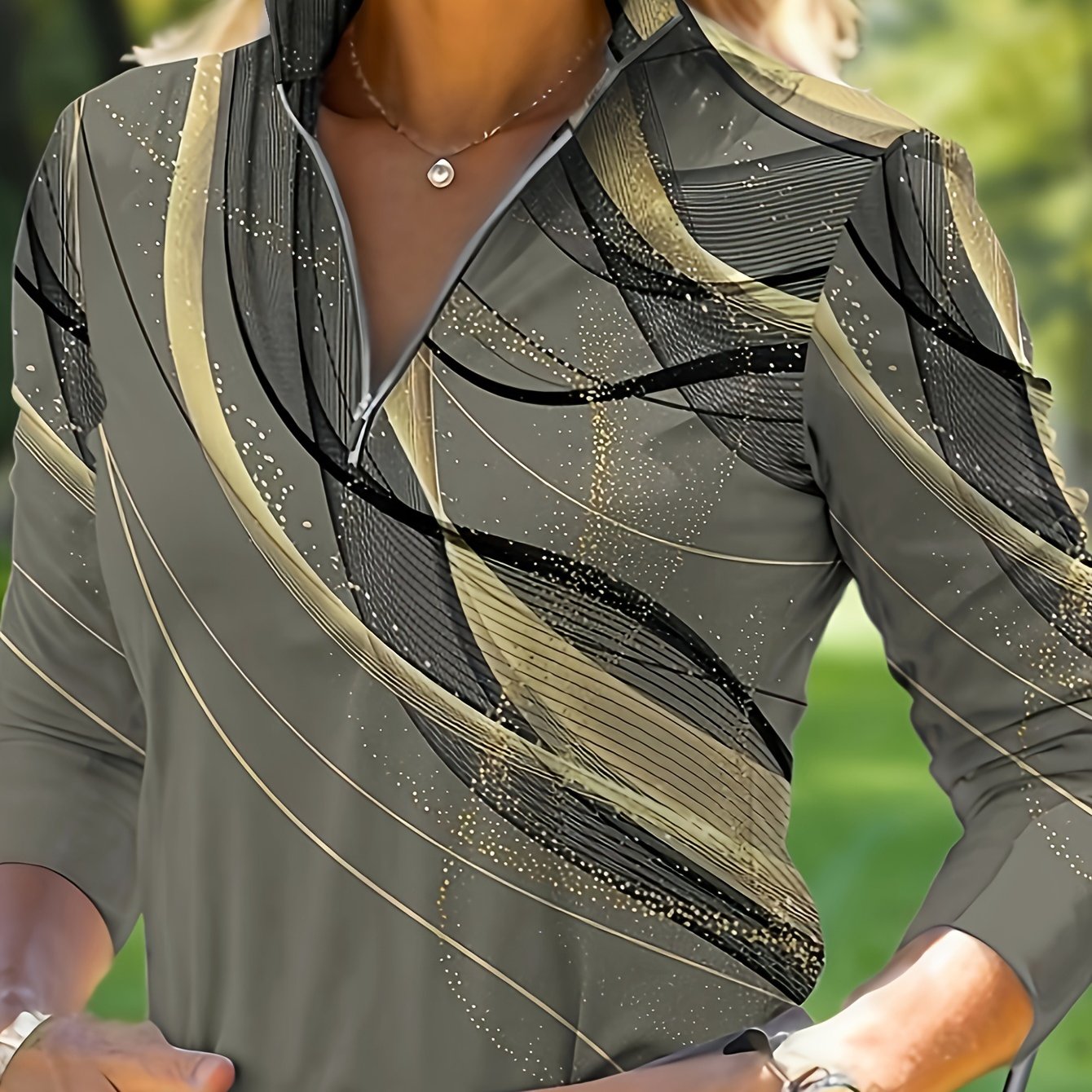 Western Women's Fashion Shirt, Striped Pattern Long Sleeve Outfit, Casual Versatile Style