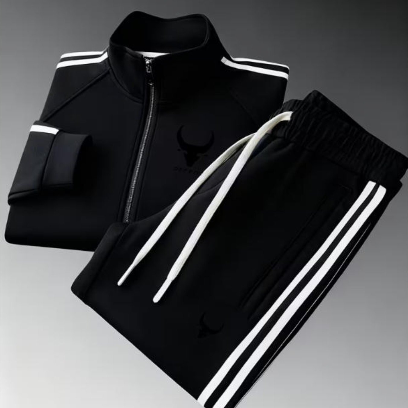 Men's Track Suit Casual Trendy Bull Logo Sportswear Men's Fashion For Adults Men Daily Wear Sportswear Street Style