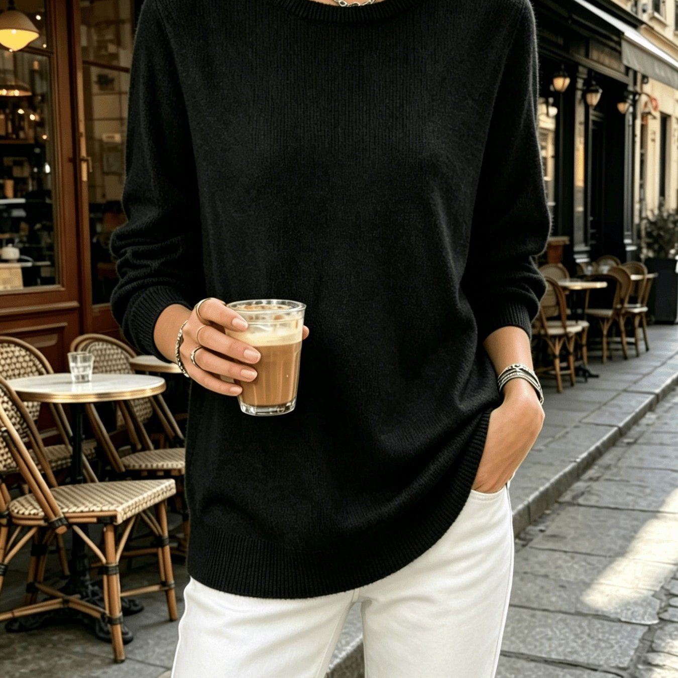 TEMU Fashion Basic Round Neck Long Sleeve Top Women's All-match Soft Pullover Inner Base Layer