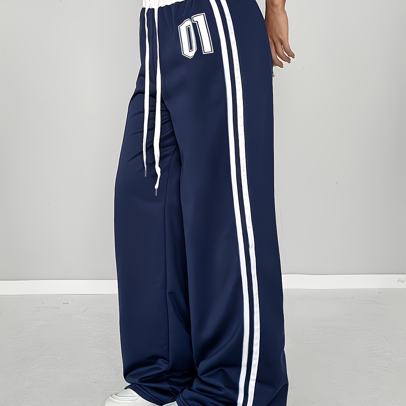 Spring/summer Belt Casual Athletic Street Vintage Style Loose Athletic Pants