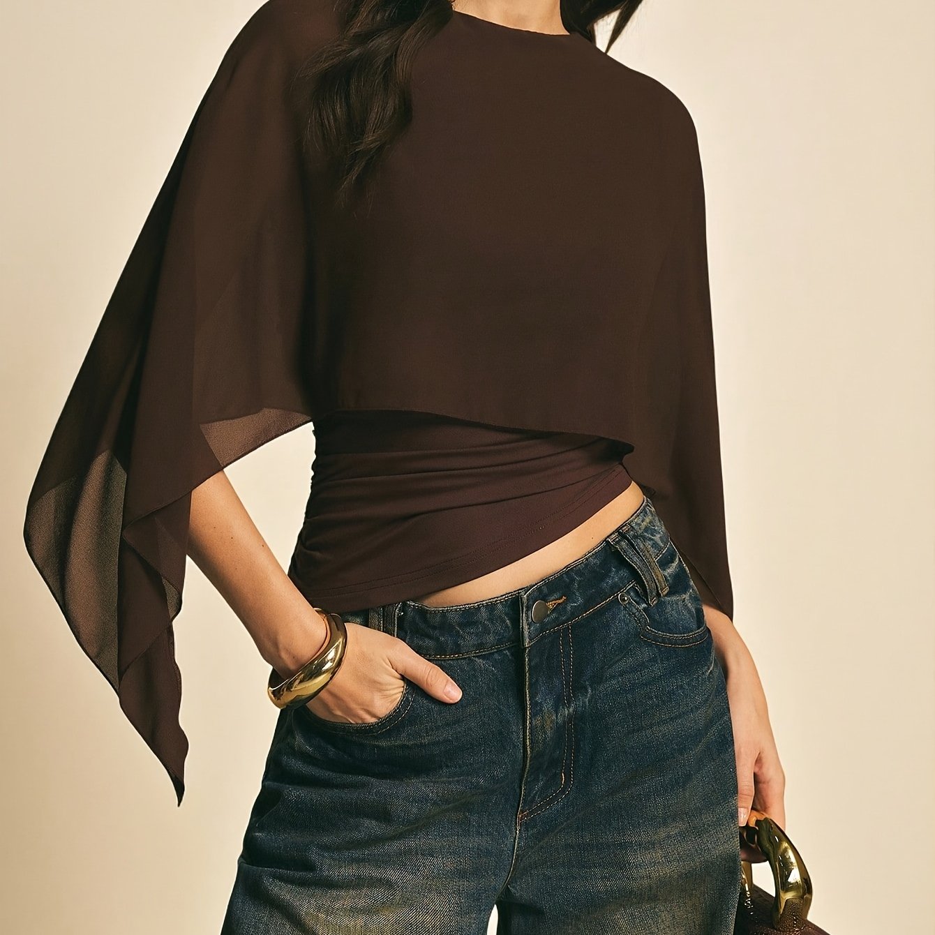 TEMU 세련된 캐주얼 셔츠, 숄 칼라 디자인으로 데일리룩에 완벽