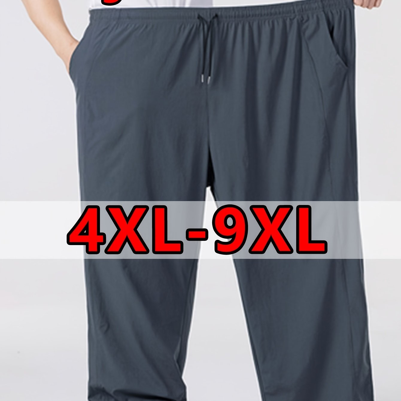 TEMU 4xl-9xl New Summer Plus Size Men' Color Wide-leg Pants - Simple Casual Straight-leg Trousers For Men - Widened And Enlarged Fit - Soft And