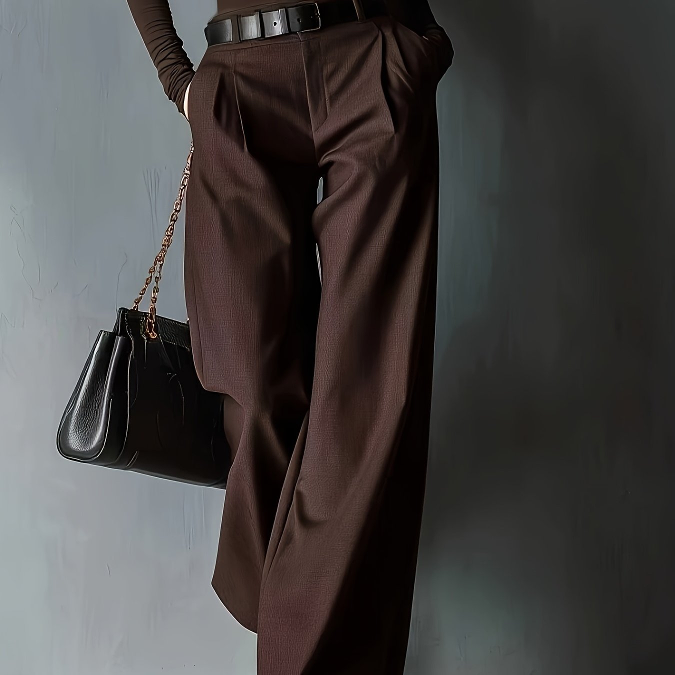 Image of Women's Elegant Trousers, Belt-free, Zj0103025