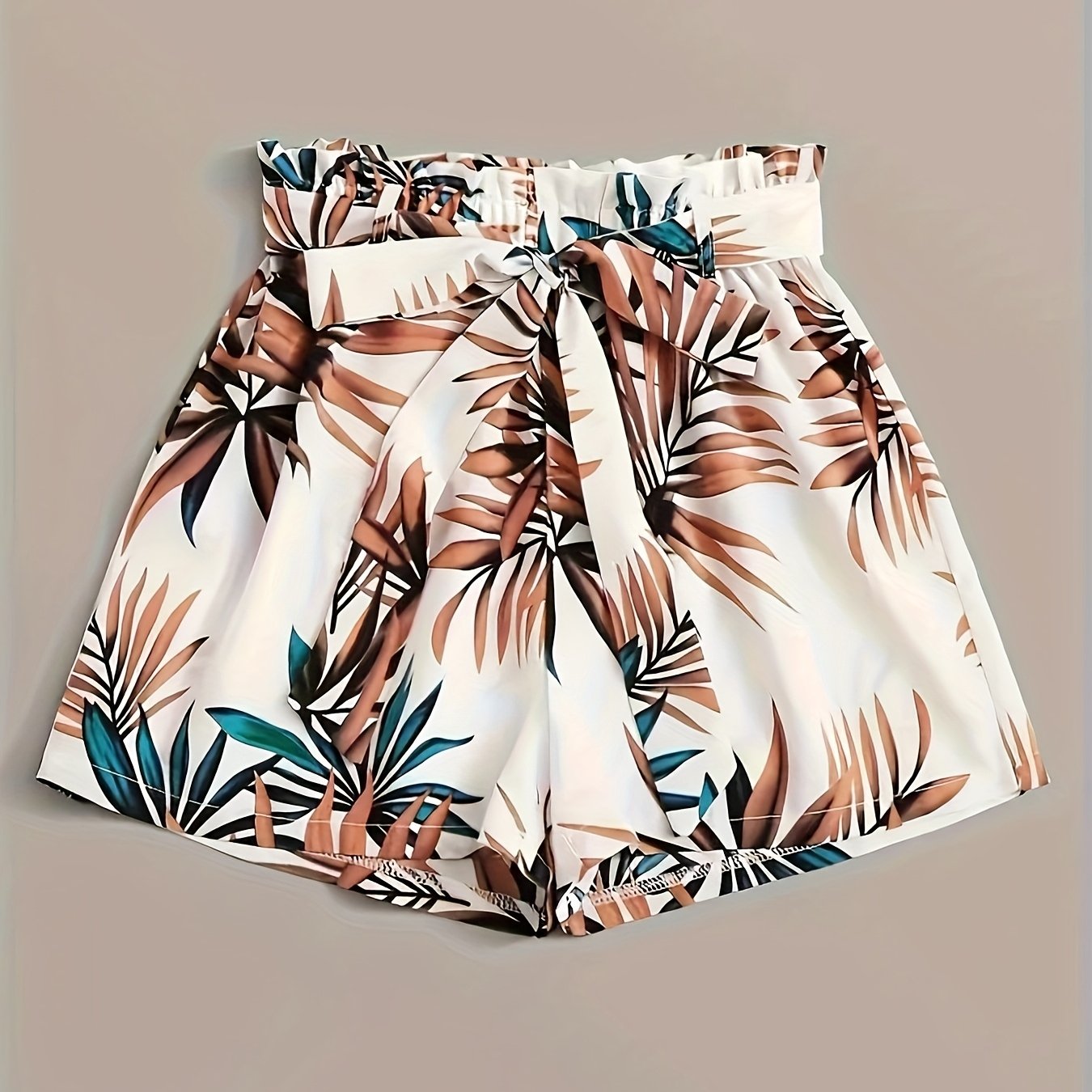 E-shop Damen Mode Pflanzen-Druck High Waist Casual Shorts