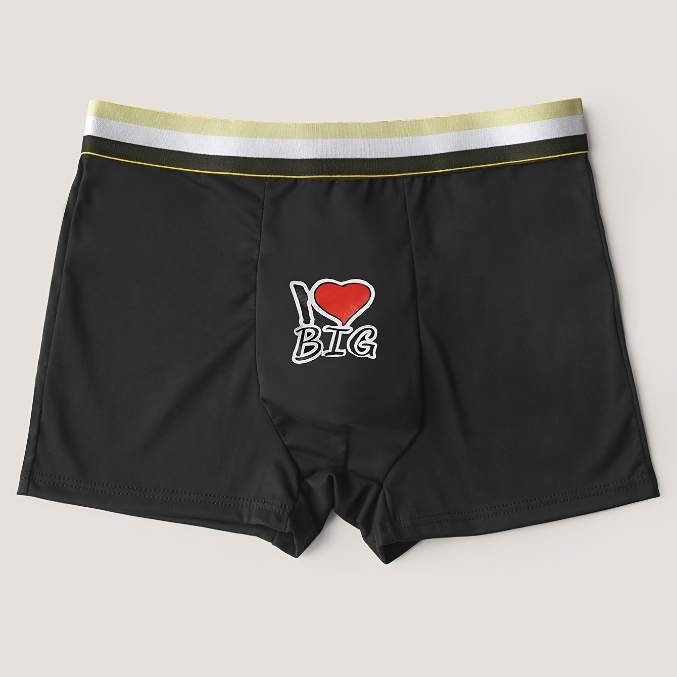 Heart Print Men's Graphic Long Boxer Briefs Shorts - Temu Canada