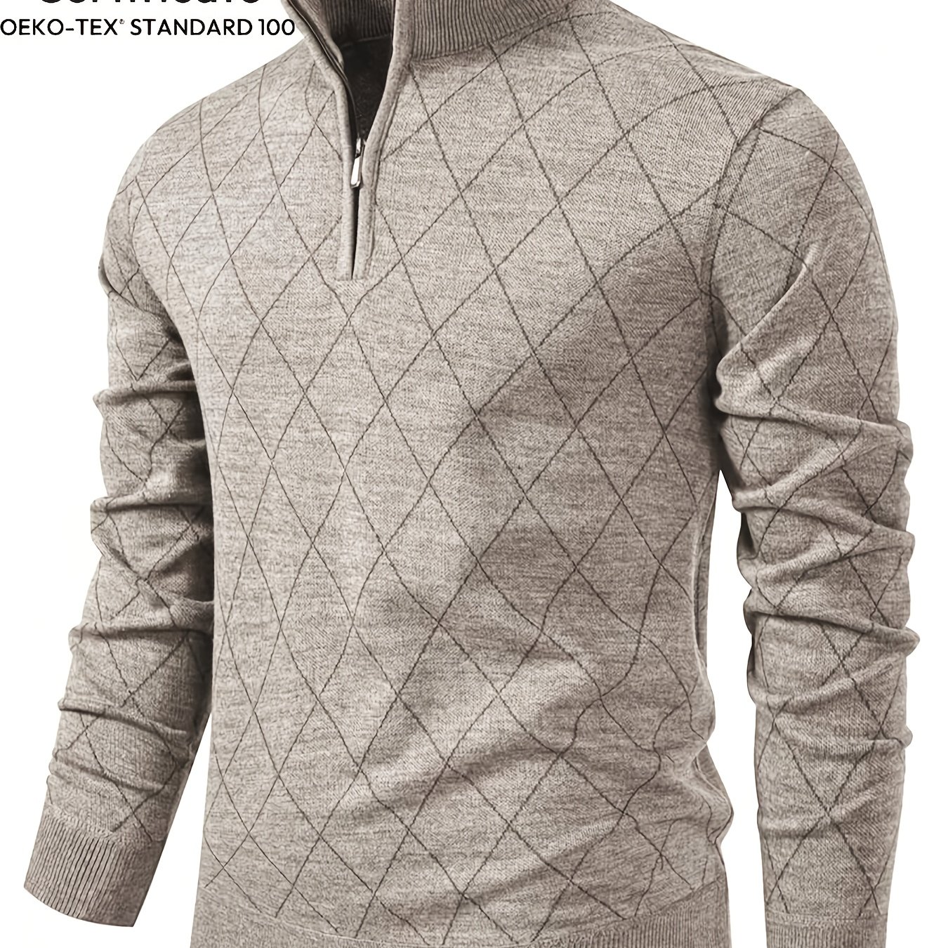 TEMU Men's New Knit Jacket With 1/4 Zipper Design. Knitted Sweater, Comfortable And Soft, Casual And Stylish, Anti-pilling. Suitable For Wearing In