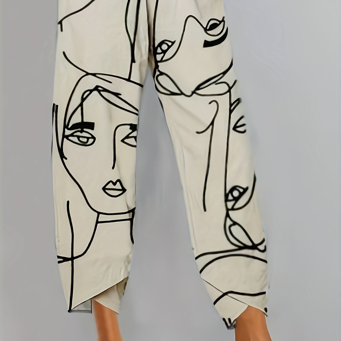 Image of Style Easy Printed Casual Pants Women's Pants Loose Elastic Waist Casual Pants Women's Clothing
