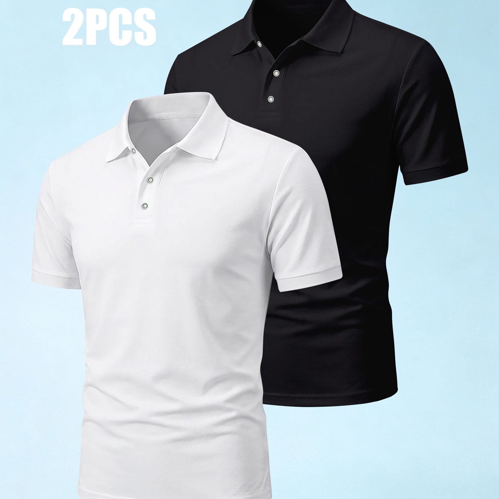 TEMU 2pcs Set, Men's Outdoor Golf Short-sleeved Shirt, Mature Men's Business Casual, Comfortable And Skin-friendly Without Fading Or Deforming,