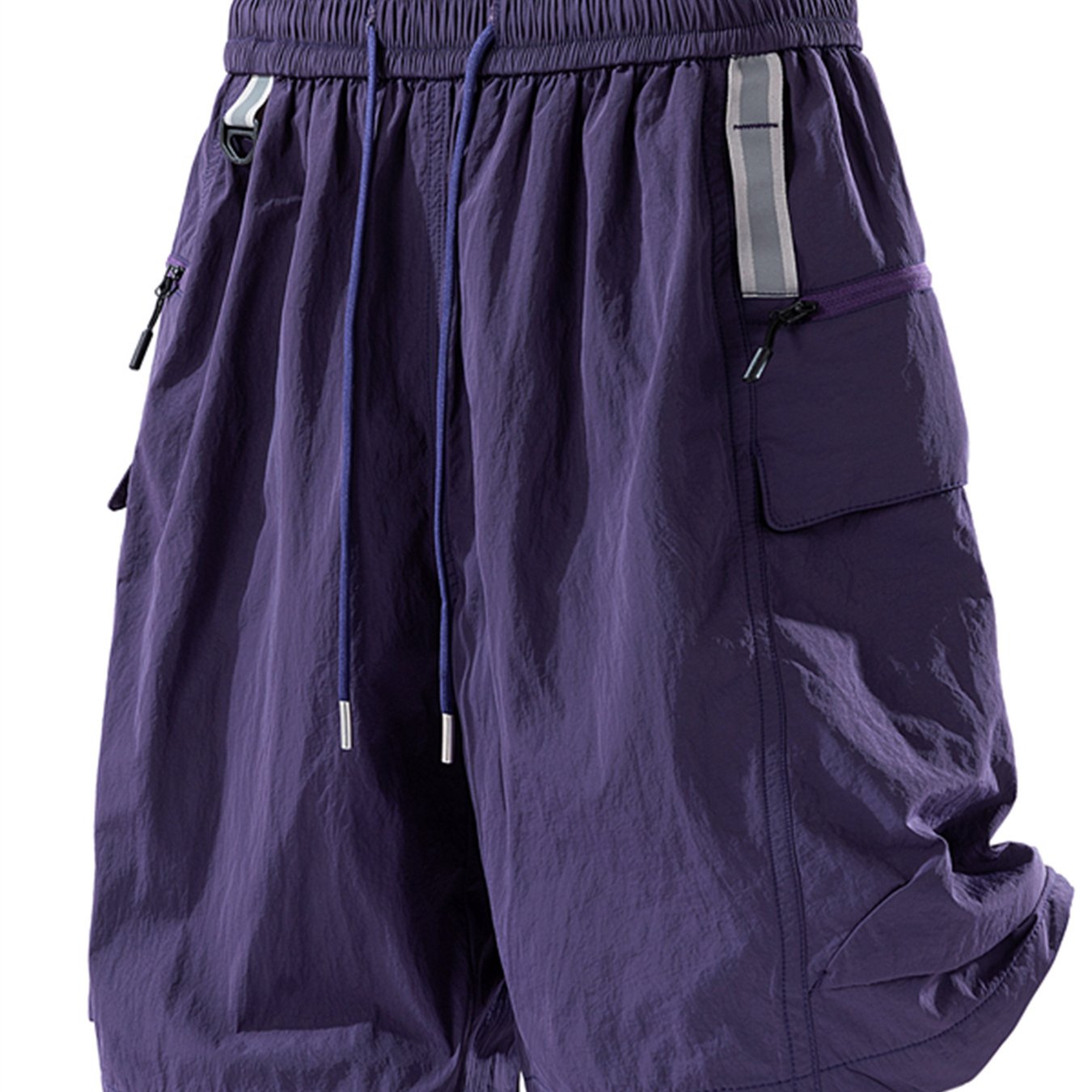 TEMU Men's Summer Lightweight Breathable Cargo Shorts, Quick-dry Fabric, Drawstring Waist, Cargo , Outdoor Running And Fitness Knee-length Pants