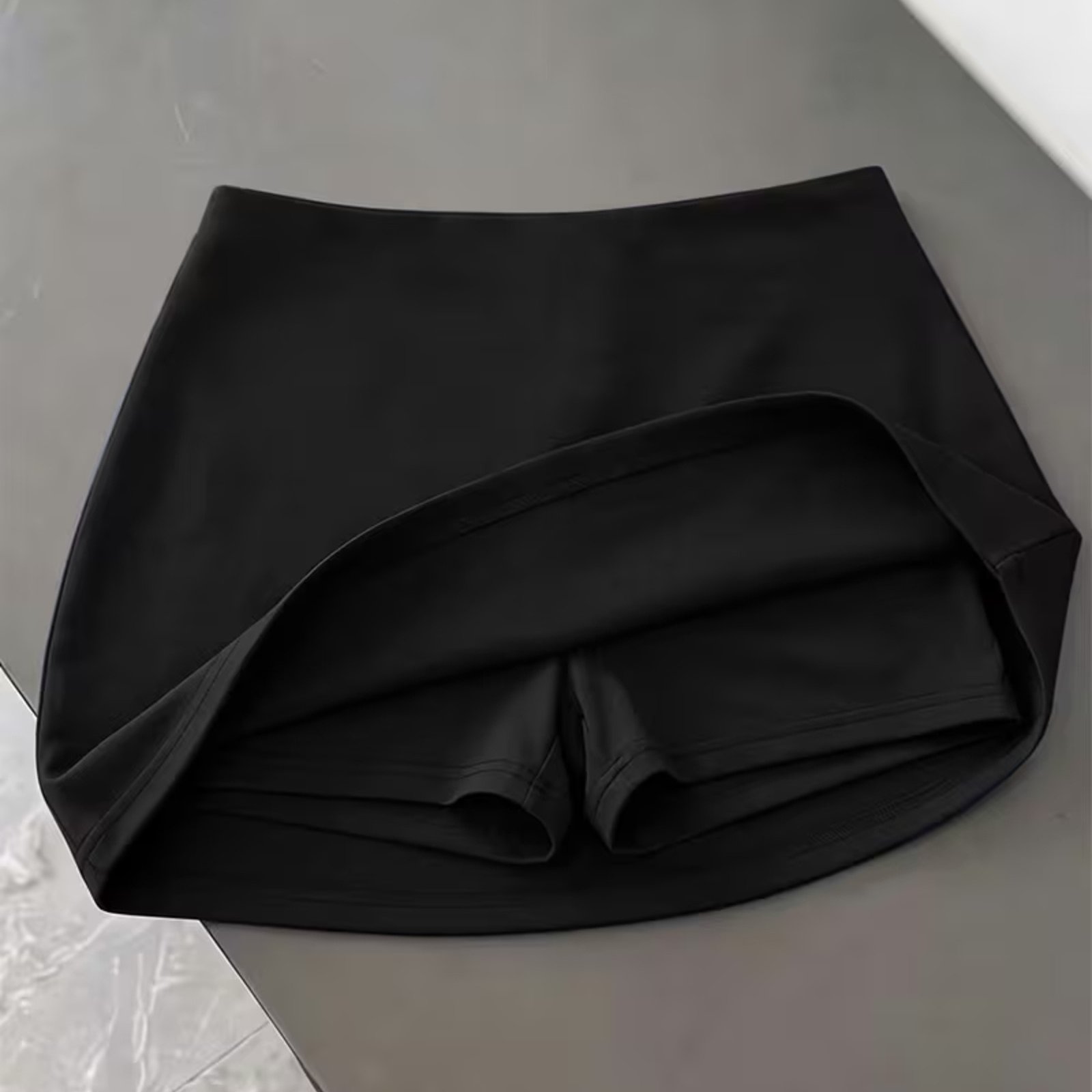 TEMU A Summer Mini Skirt With High-stretch Waistband, Breathable And Comfortable With Built-in Safety Shorts, Slim-fit Cut Flattering The Figure, And
