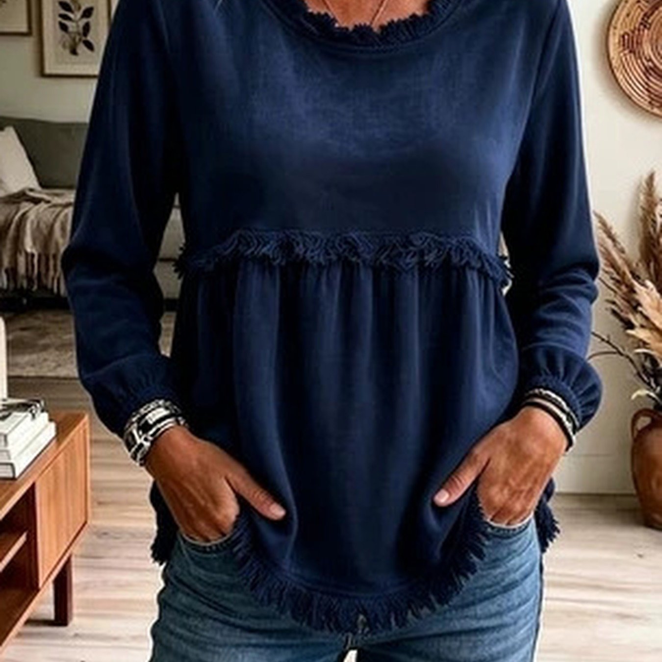 Casual Fashion Loose Lace Women's Top