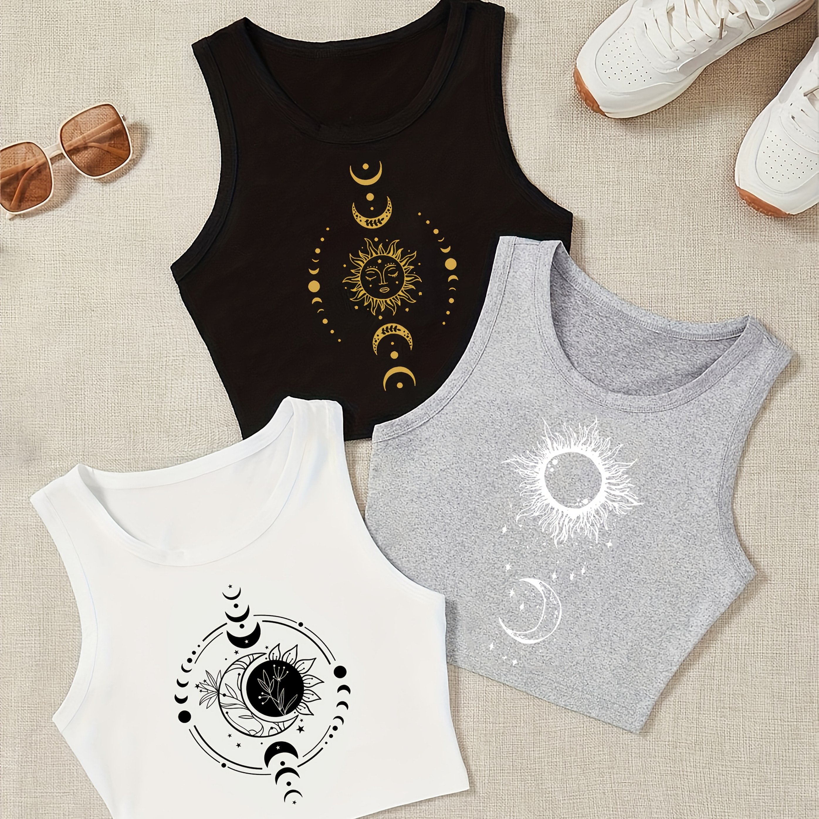 TEMU Women's Sun Crew Neck Tank Top