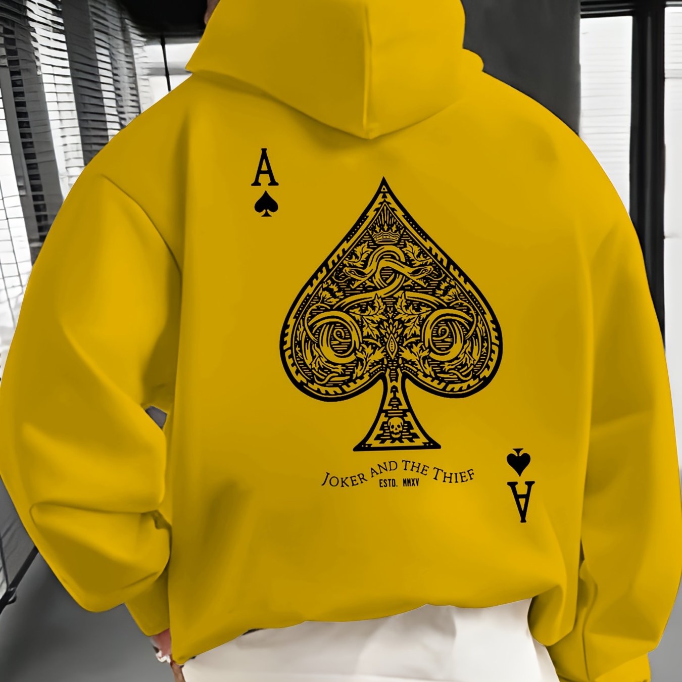 TEMU Card A Pattern Hooded Sweatshirt