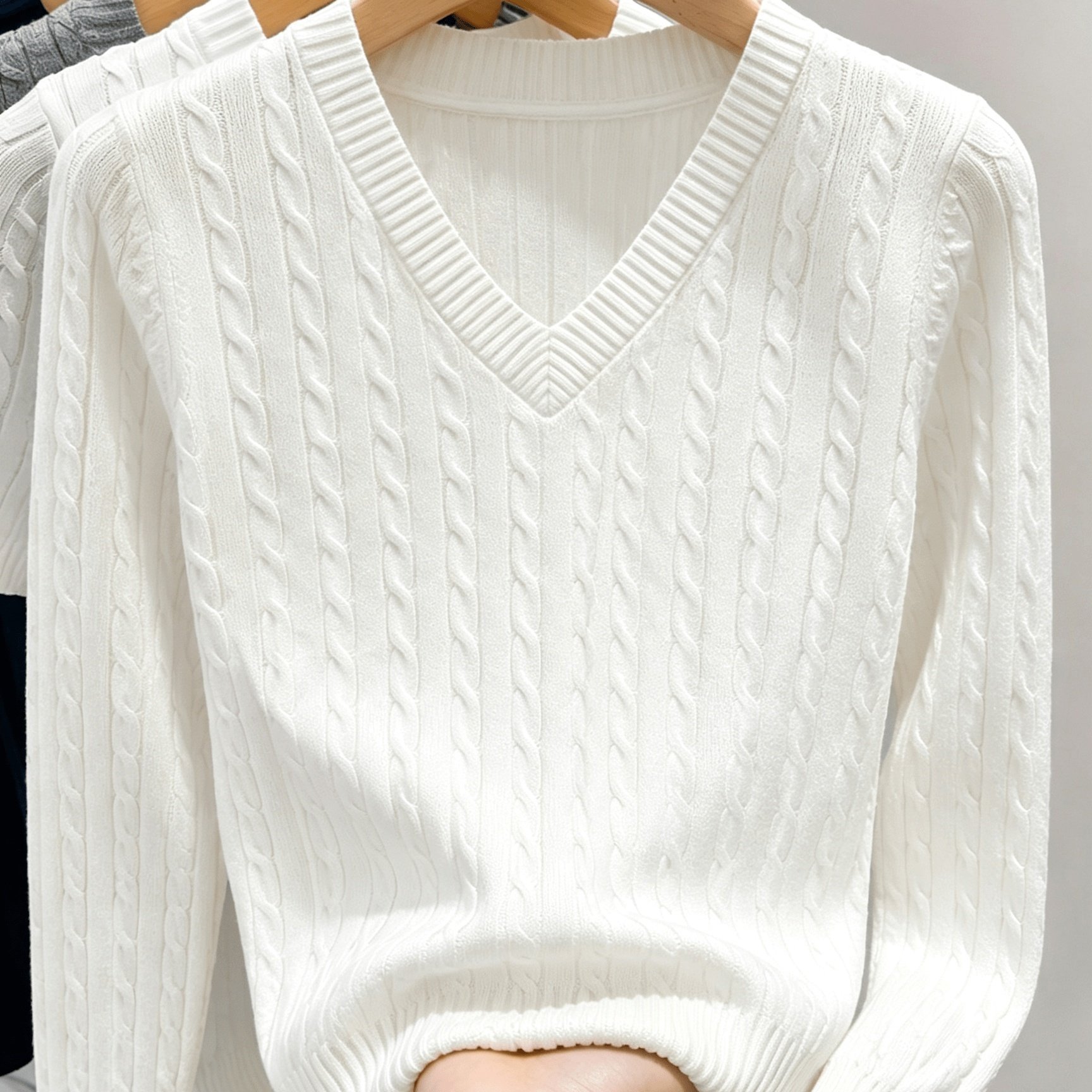 TEMU Women's Long Sleeve T-shirt, /autumn Slim Fit Cropped Cable Unique Top