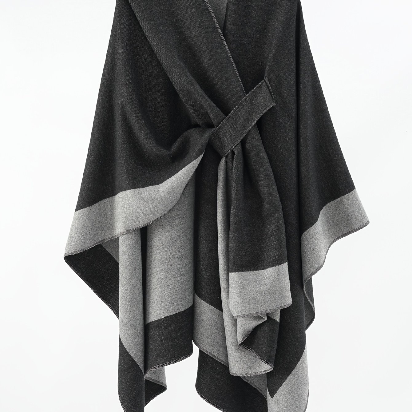 TEMU Plus Size, One-piece Solid Color Shawl Scarf With Reinforced Border For Travel, , And Air-conditioned Rooms