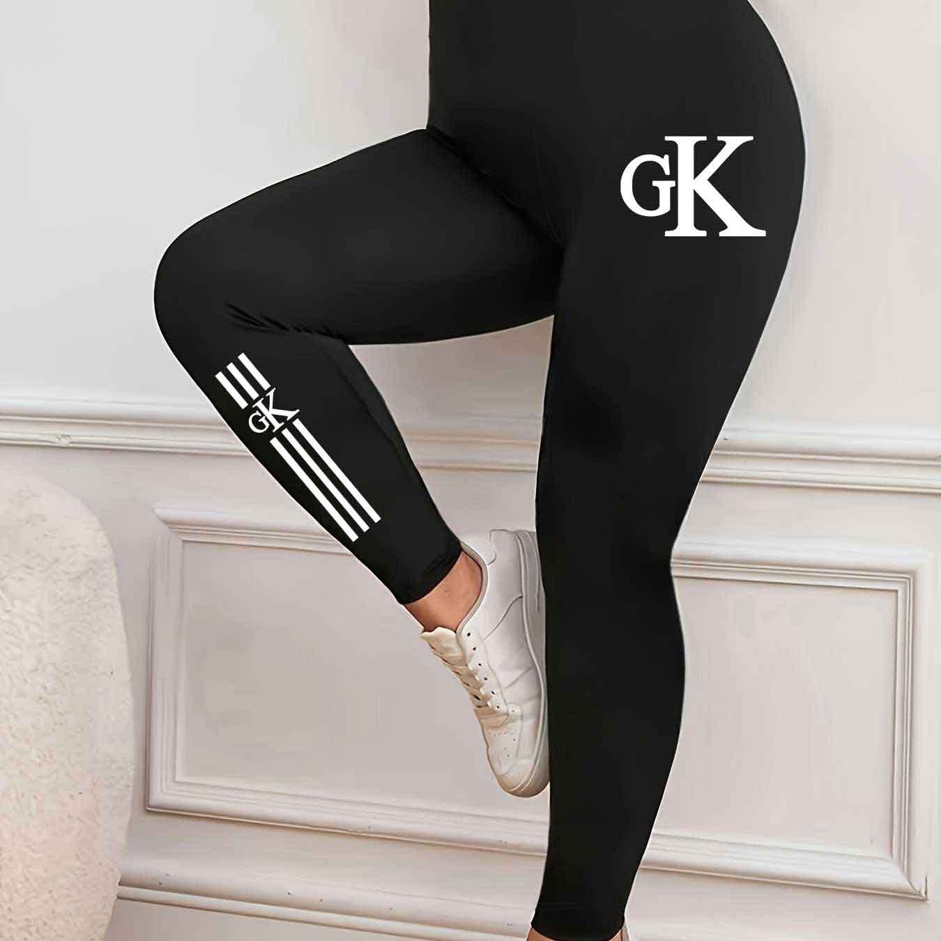 TEMU Plus Size Women's Fashion Printed Casual Sporty Stretch Long Pants, Leggings, Yoga Pants, Comfortable