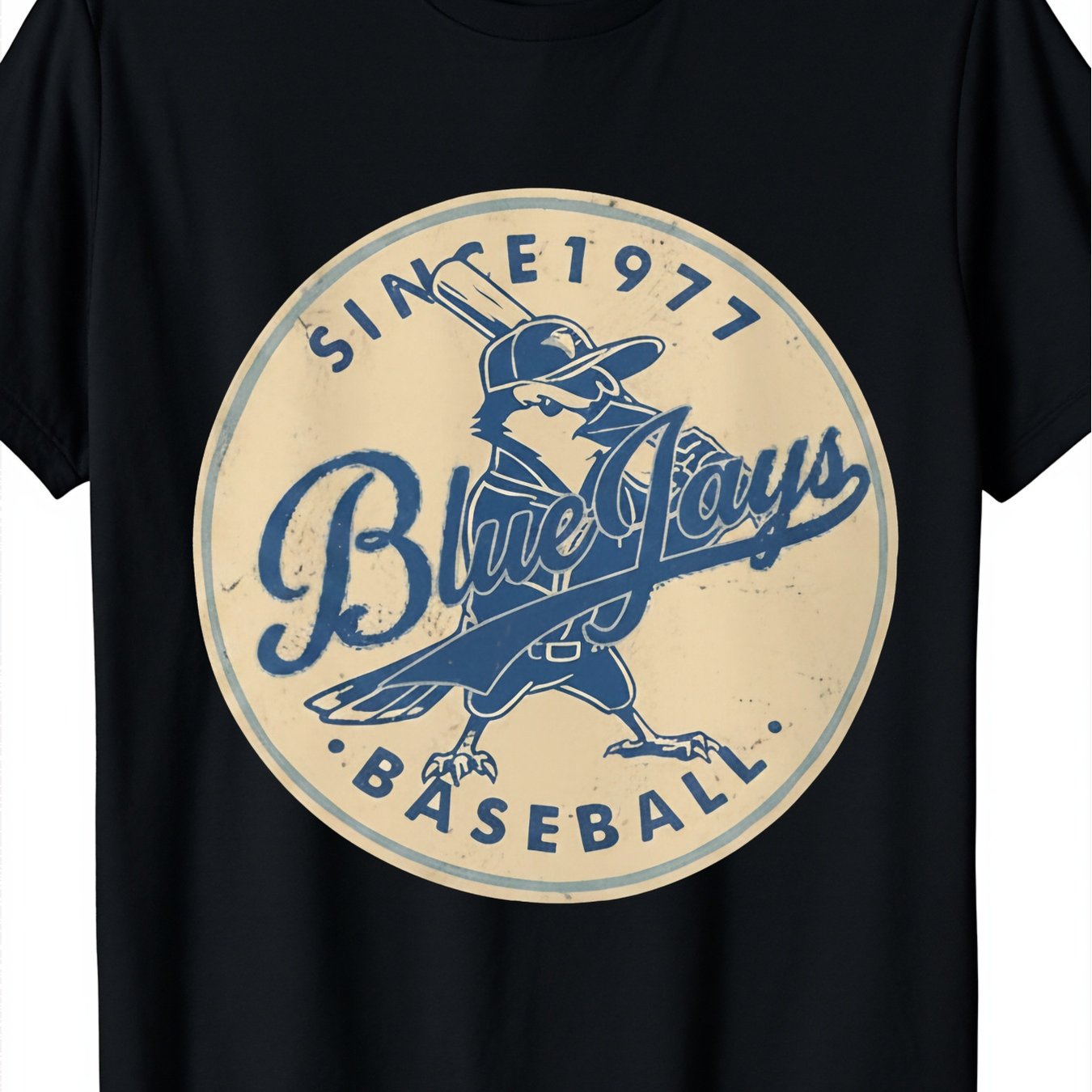 TEMU T-shirt de baseball vintage S_Design rétro avec U-e Ja Y-s (1977)_T-shirt à col ras du cou lavable en machine_Idéal pour une tenue décontractée,