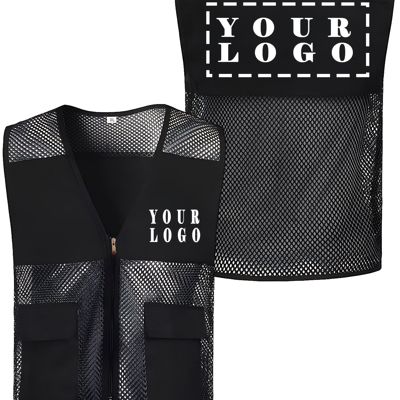 TEMU Chaleco de trabajo de malla multibolsillos, Uniforme de confrontación de de equipo, Top transpirable, Chaqueta con logo, Uniforme de oficina,