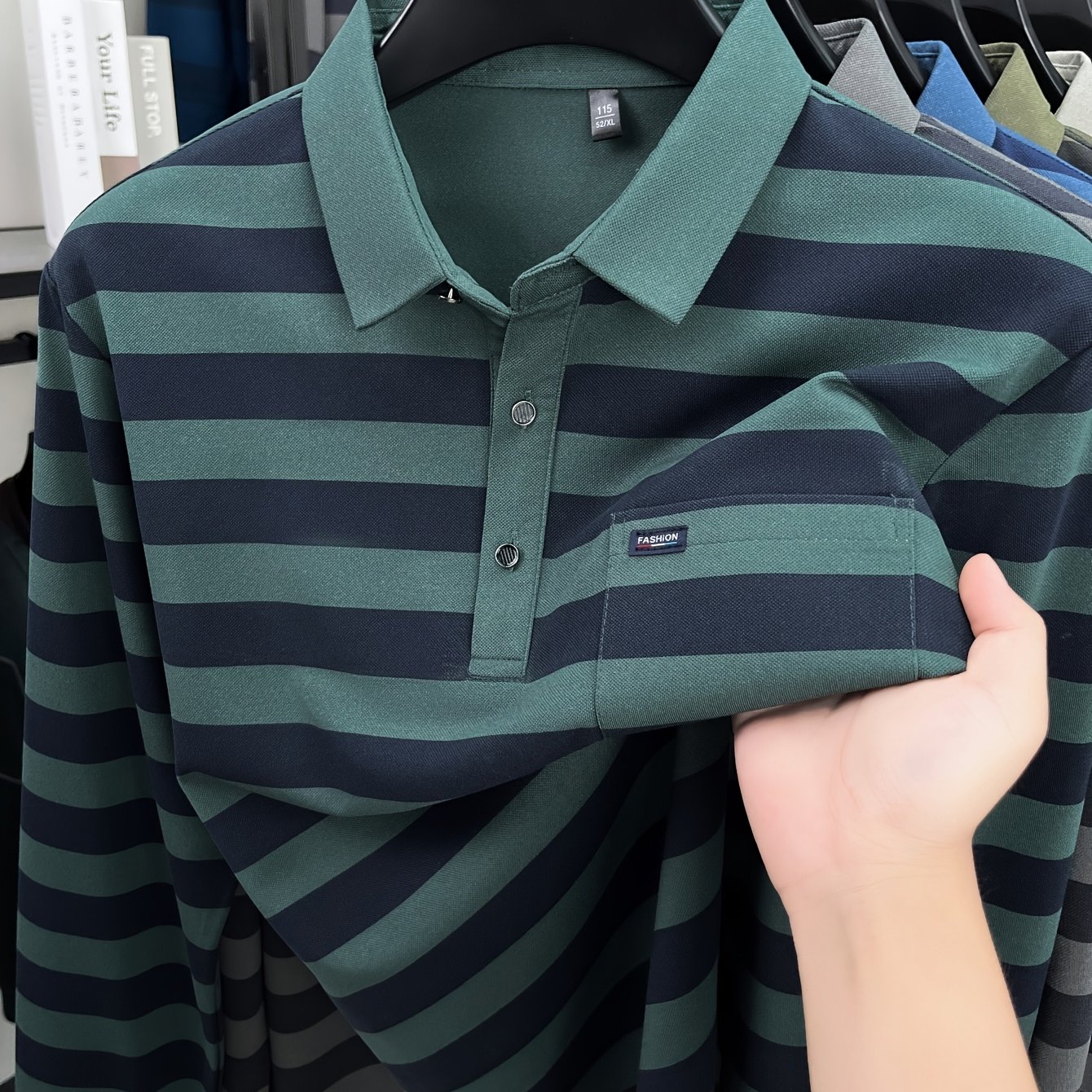 TEMU Minimalist Urban Long-sleeve Shirt For Portable Daily Commuting, Smart Casual