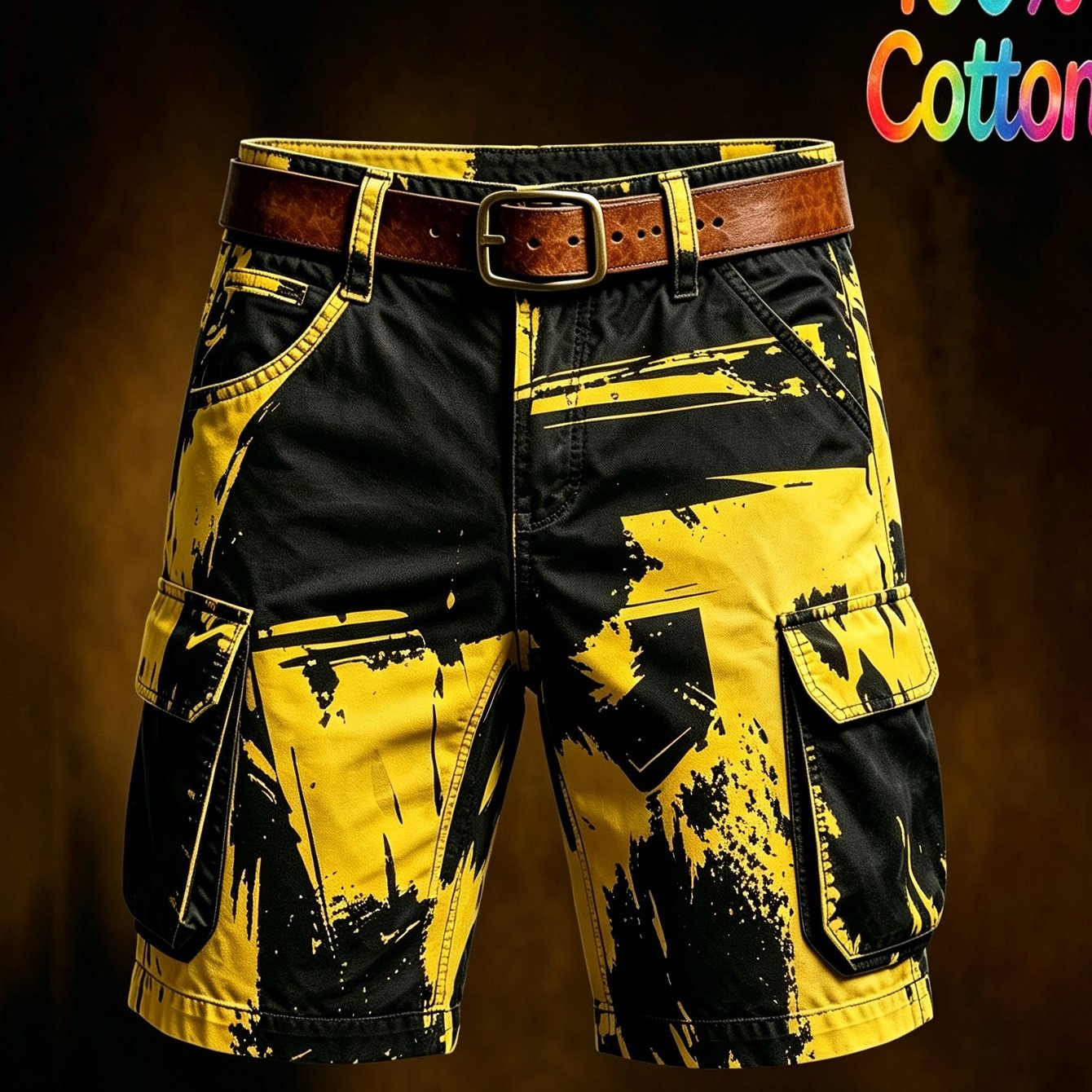 Multi Pocket Cotton Casual Shorts For Men 2026 Printed Design No Belt Daily Everyday Bottoms