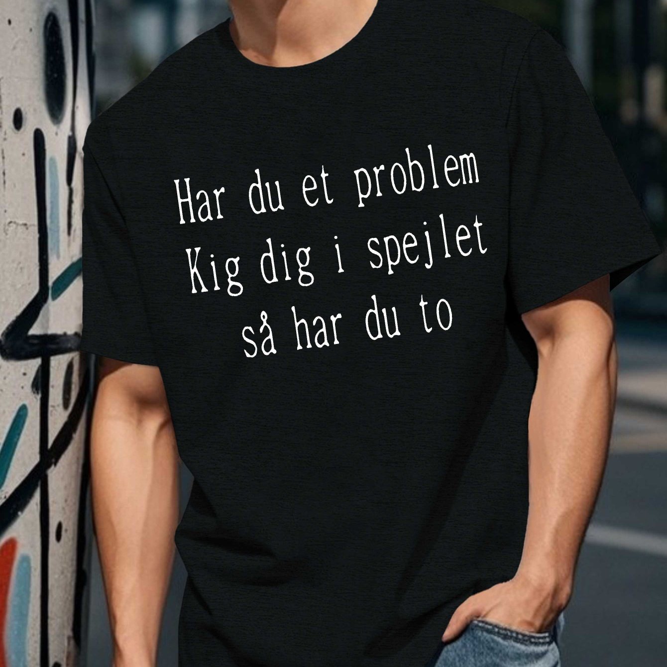 TEMU Humorous Short-sleeved Summer T-shirt For Men From Denmark