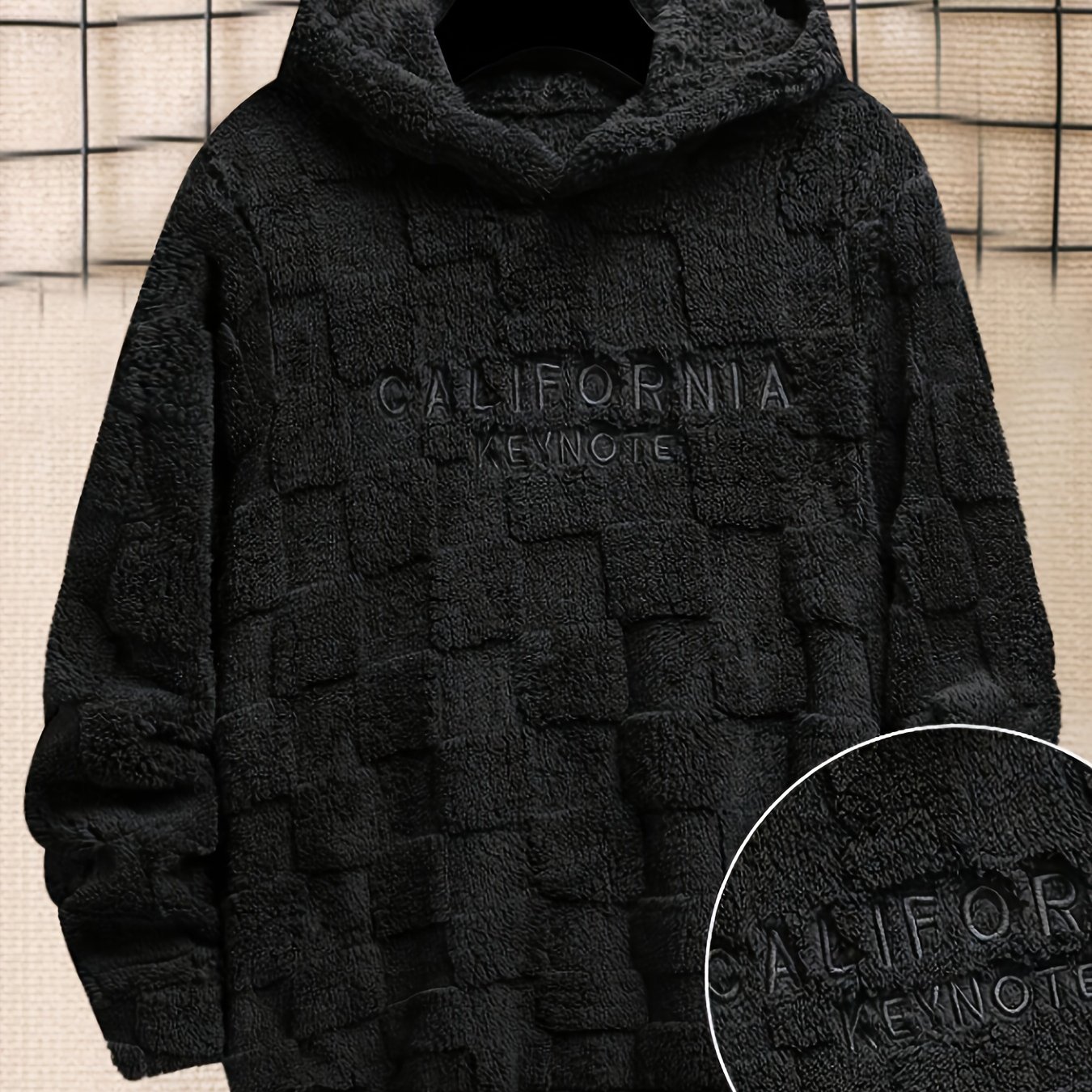 1pc Men Long Sleeve Jacquard Hooded Sweatshirt, Casual Casual Attire