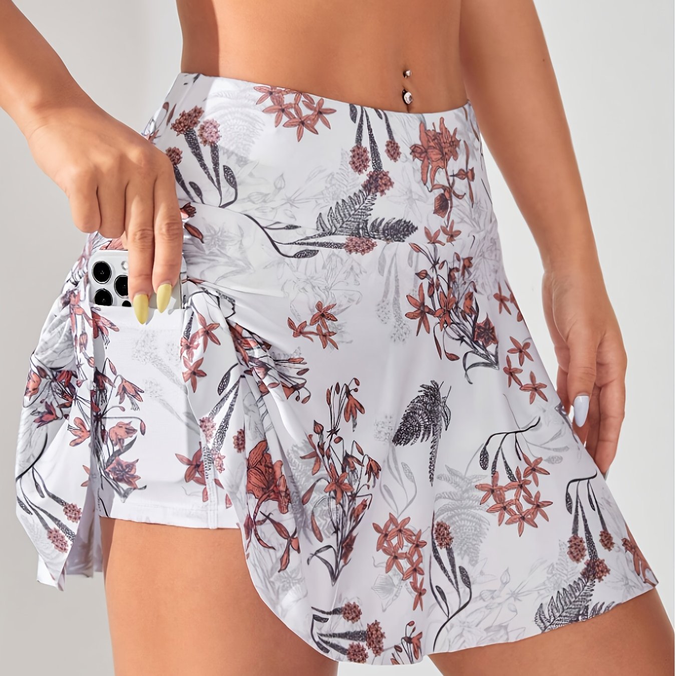E-shop Leichter Sommer-2-in-1-Sport-Tennis-Skort für Damen mit Shorts für Laufen, Yoga Fitness