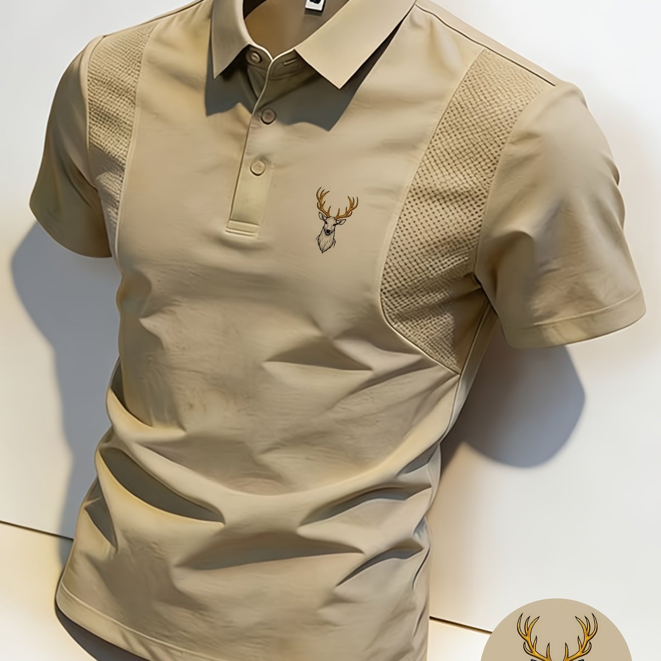 Men's Stylish Graphic T-shirt With Deer Head Print - Made From Soft And Comfortable Fabric, Perfect For Casual Occasions. This Menswear Top Combines Fashion