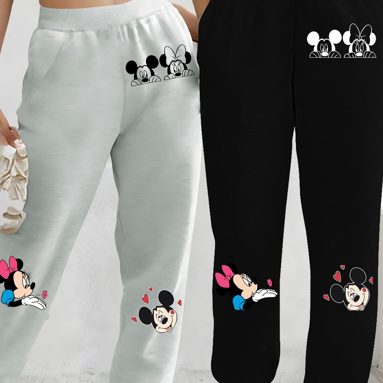 TEMU Officially Licensed, & Cartoon Interaction Printed 4 - Season Casual Fashion Sweatpants, Women's Trendy Fashion Sweatpants, 4 - Season