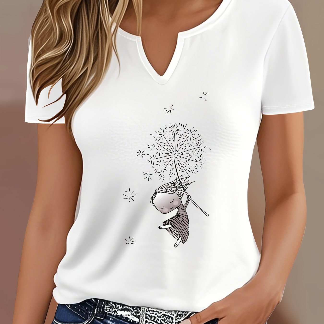 E-shop Neues Damen-T-Shirt-Top im europäischen amerikanischen Stil mit Kurzarm Aufdruck