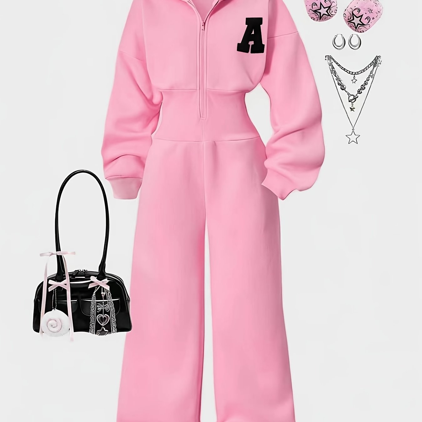 TEMU Women's Jumpsuit, Girly Casual Pants, Spring/autumn Fashion New Style, Suitable For , Parties