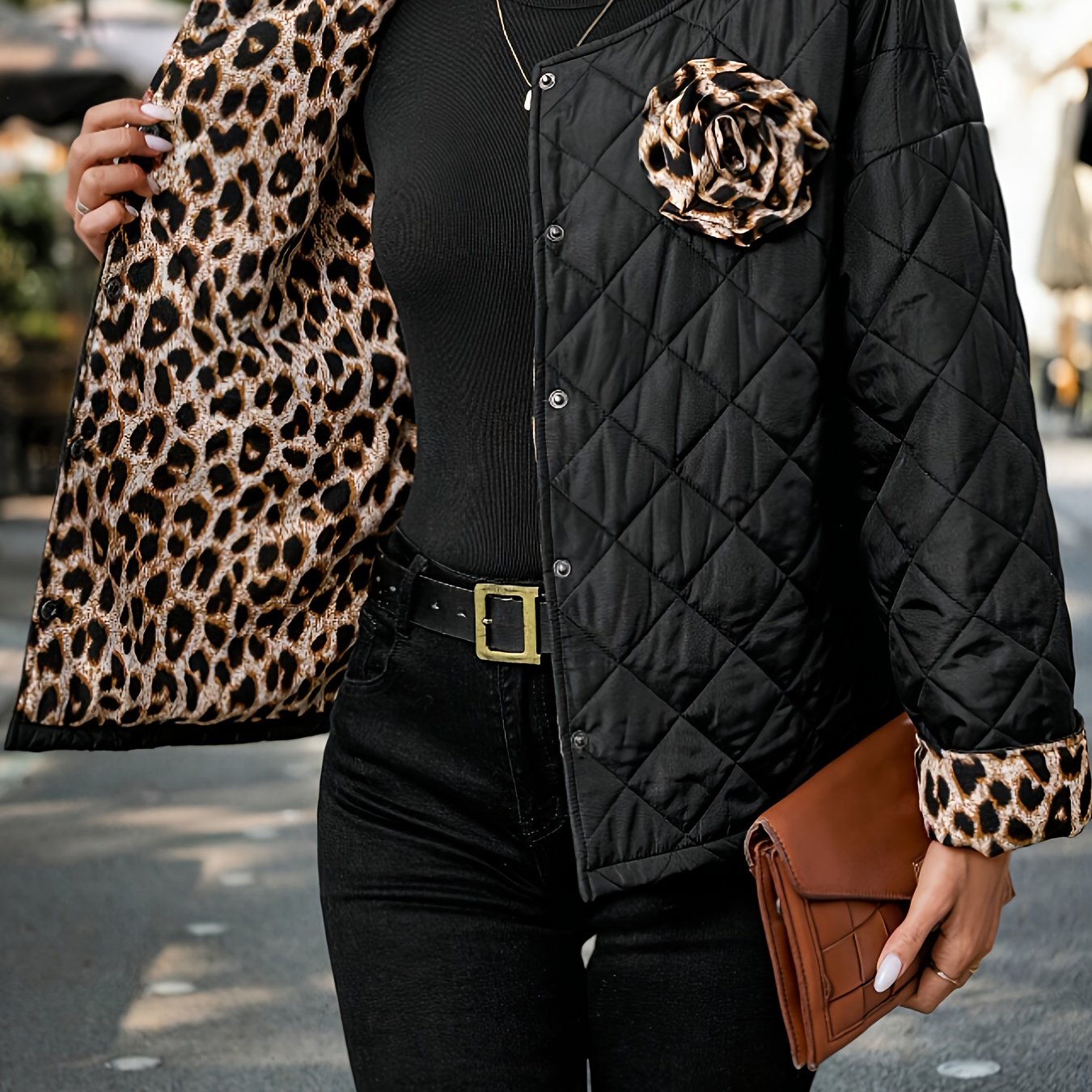 TEMU Plus Size - Plus Size - Directional, Women's Jacket, Women's Winter Clothing, 3d Rose Texture Jacket