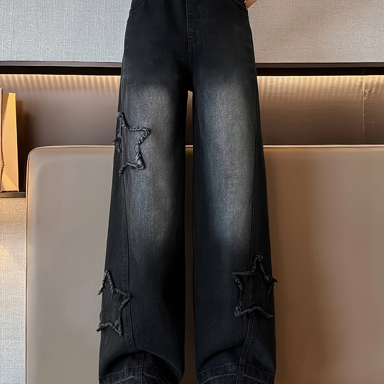 Image of Girls' Denim For Spring And Autumn, New 2024 Clothing, Spring Pants For Children, Loose Straight-leg Wide-leg Pants For Older Girls