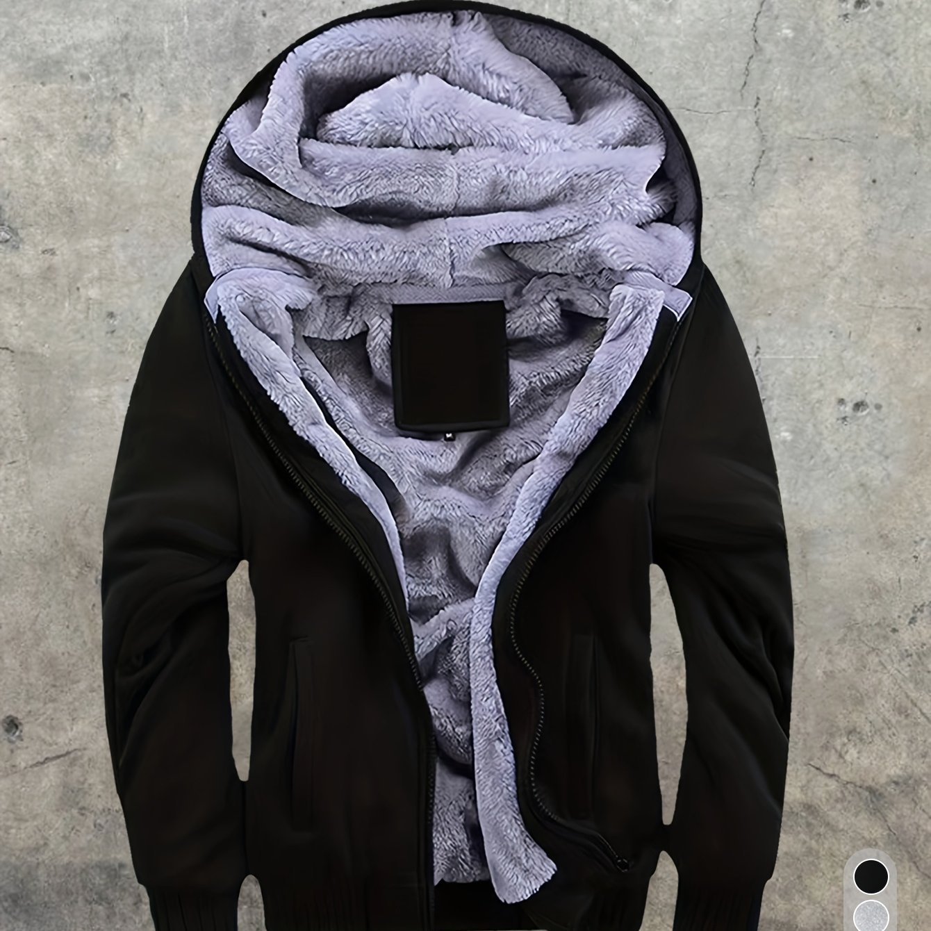 Winter Thickened Solid Color Cardigan Sweatshirt Jacket