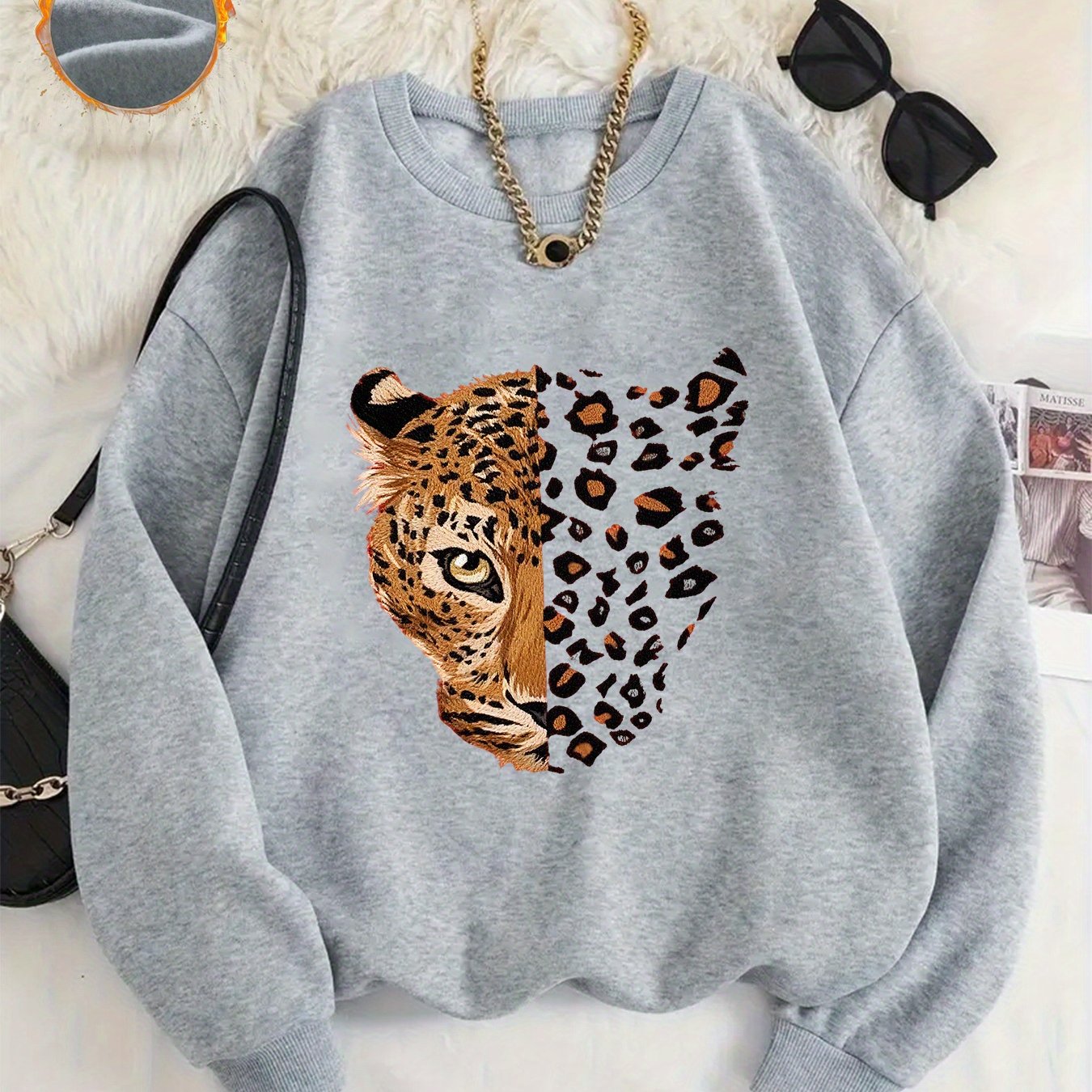 TEMU Pattern-printed Sweatshirts, Autumn And Neck Casual Sweatshirts, Women's Clothing.