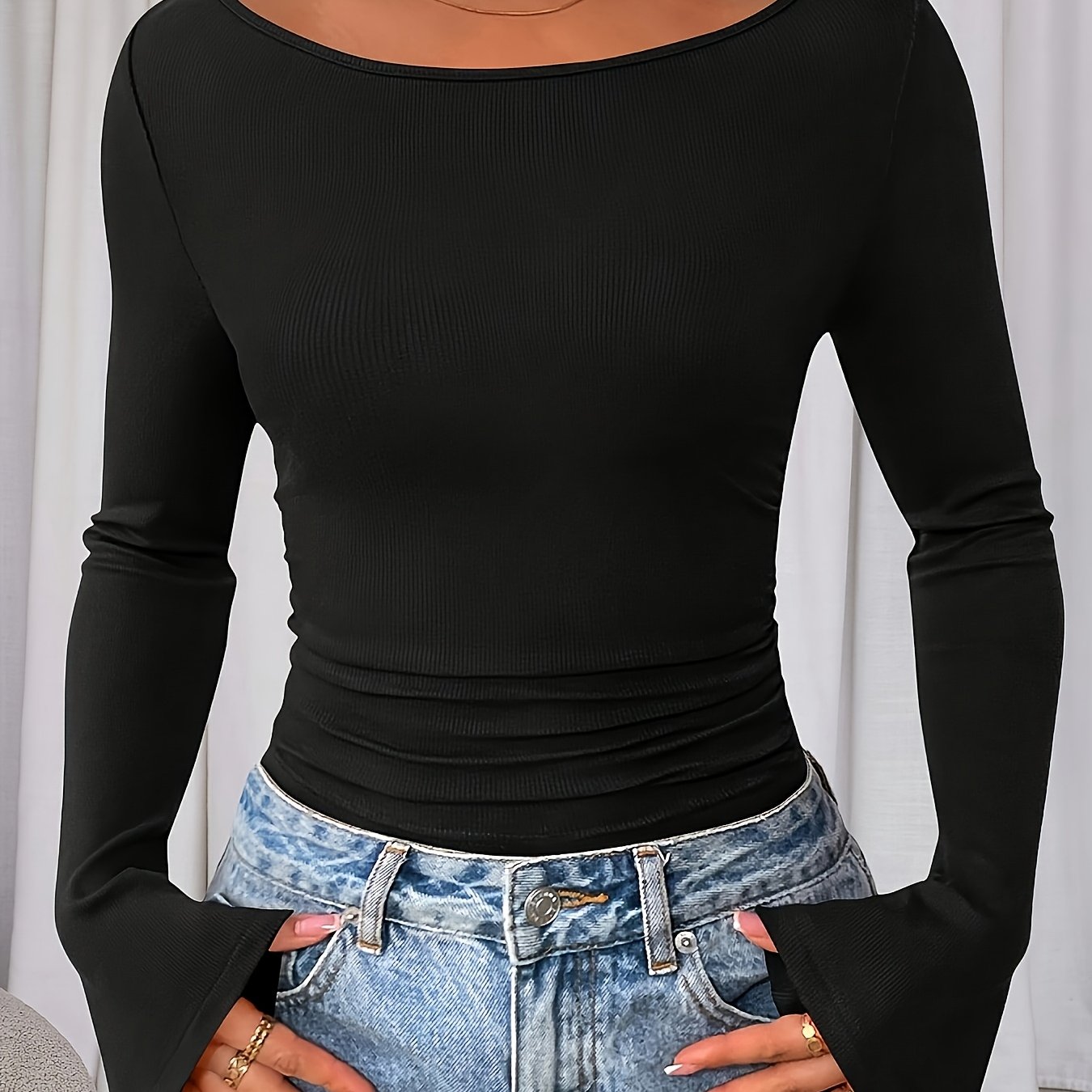 Image of Fashionable New Elegant Women's Long-sleeve T-shirt, Suitable For Daily Commuting, Dates, Light Socializing, And Other Occasions - Elegant Series Jydx