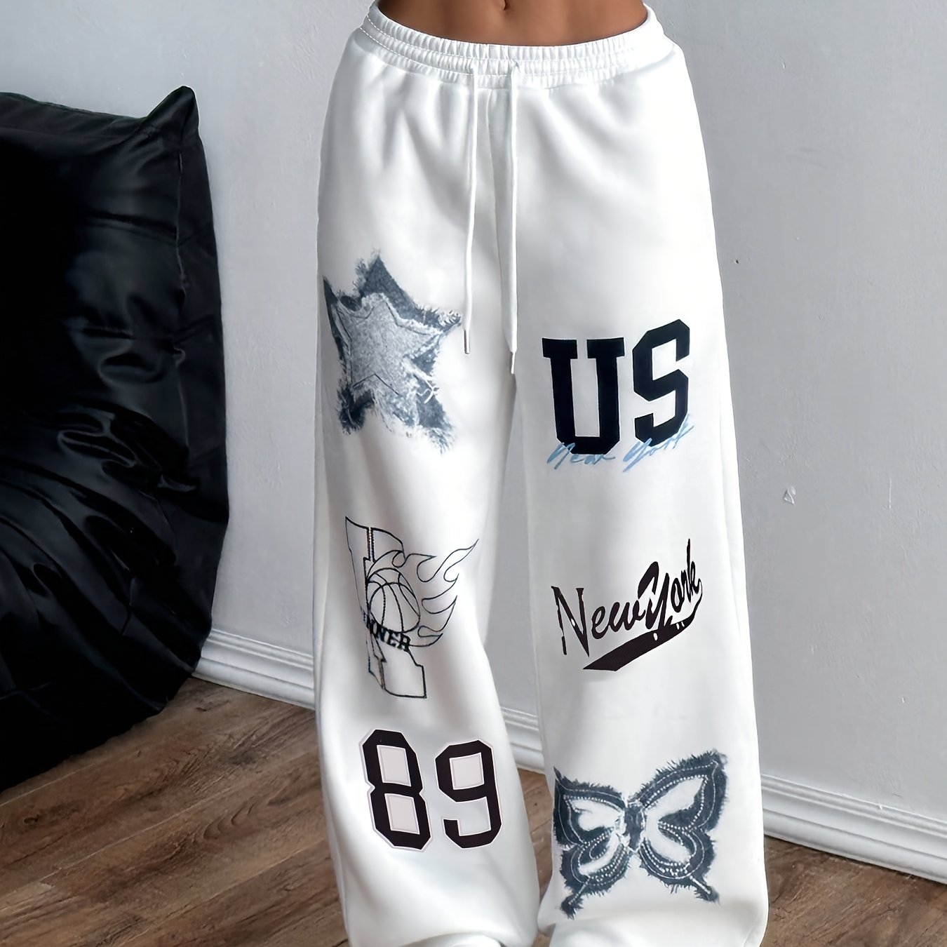 Women's Casual Print Drawstring Street Fashion S Pants