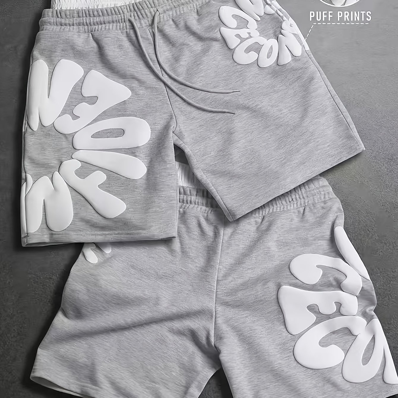 TEMU Men's Casual Shorts, Featuring Trendy Foam Print Design. Vintage-inspired That's Fashionable And Cool, Perfect For Casual Attire. Streetwear