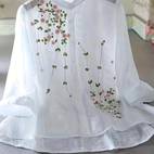 eyelet floral blouse elegant button front blouse for spring summer womens clothing
