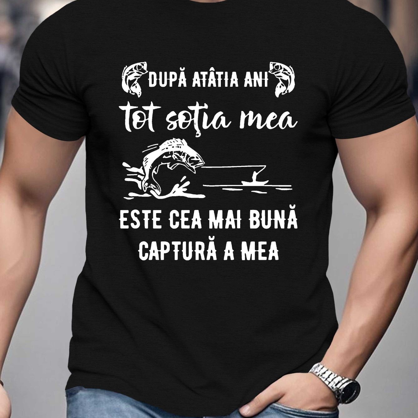 TEMU Fun Romanian Men's Short Sleeve T-shirt Summer T-shirt Top