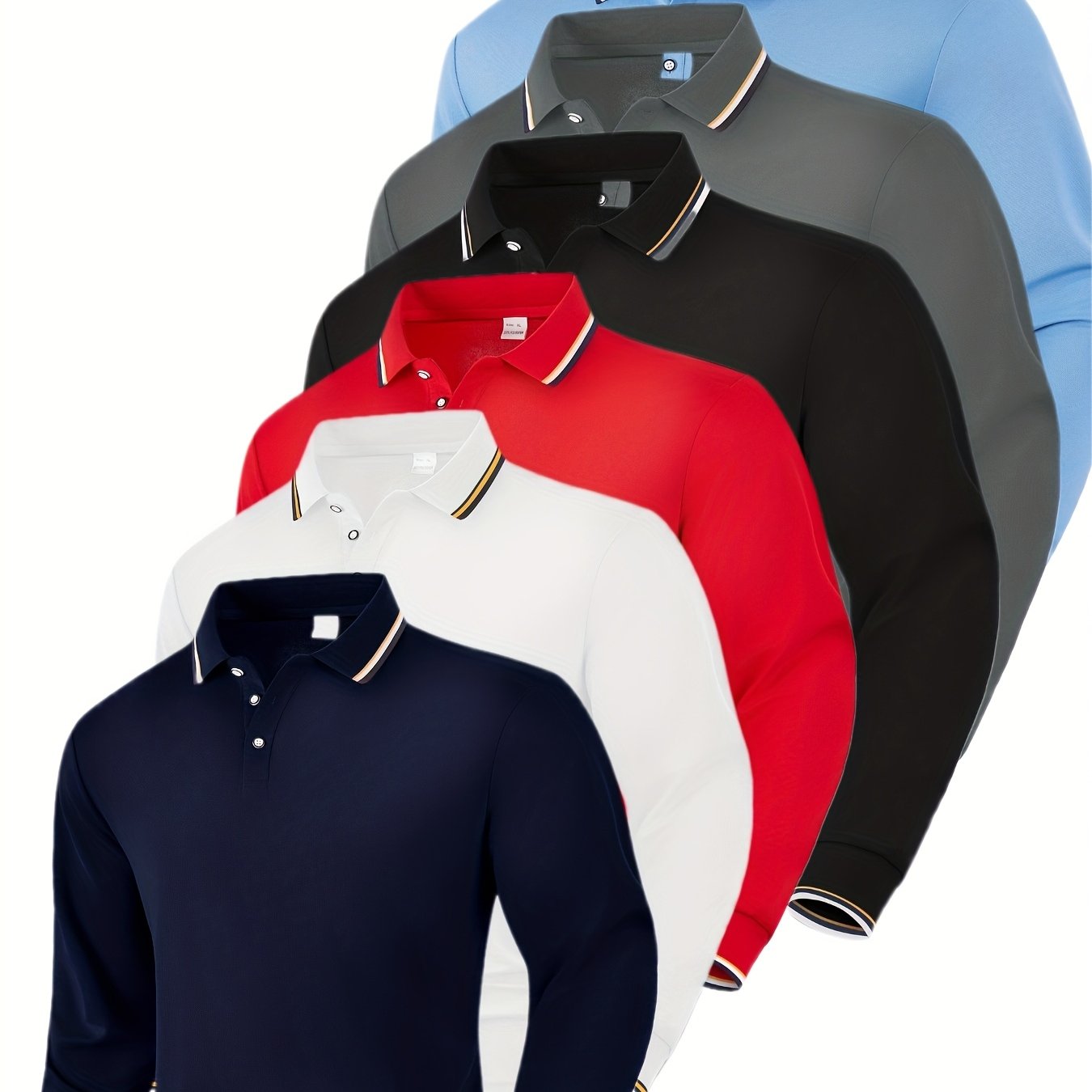 TEMU 6-pc - Men's Long-sleeve Shirts | Men's Multicolor Fashion Versatile Shirts | Men's And Women's Spring And Autumn Workwear | Christmas Gift |