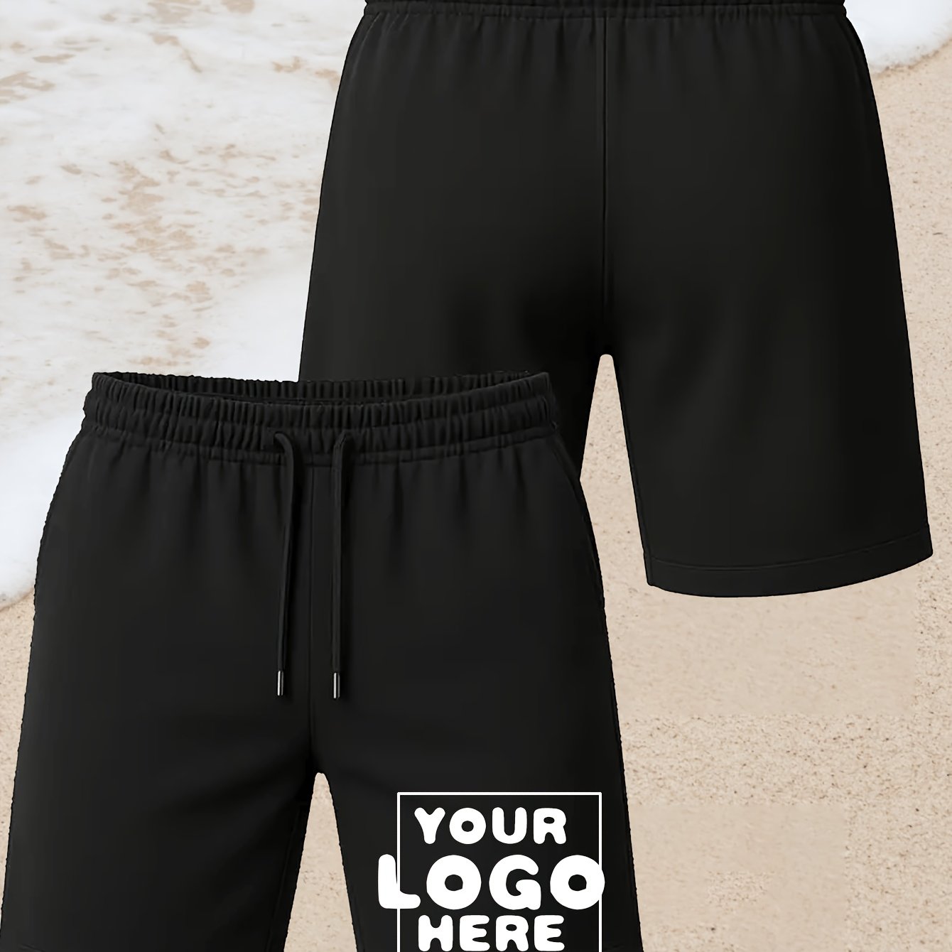 TEMU Men's Custom Athletic Shorts With Personalized Name/text/ - Drawstring Pockets, Machine Washable Suitable For Training, Gym, Streetwear - Casual