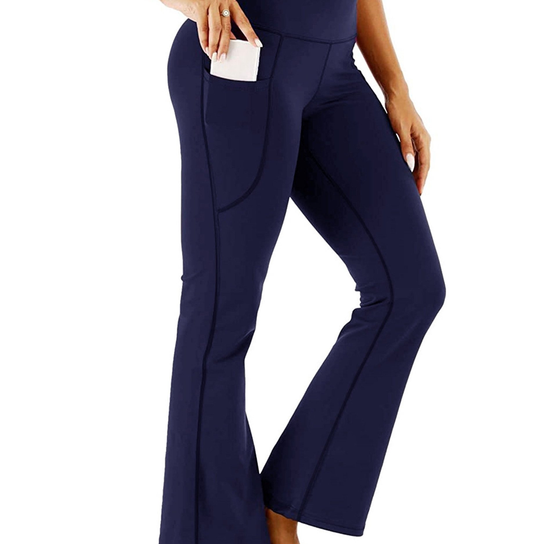 High Waist Split Flare Pants For Women, Tummy Control Stretch Yoga